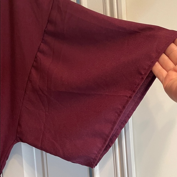 LuLaRoe “Melinda” Burgundy Jumpsuit shorts - Picture 7 of 11